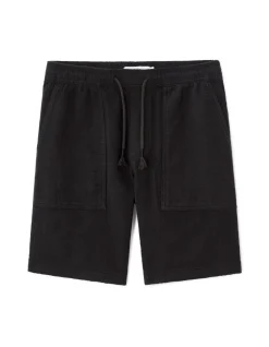 100% katoenen gestreepte jacquard bermuda - zwart