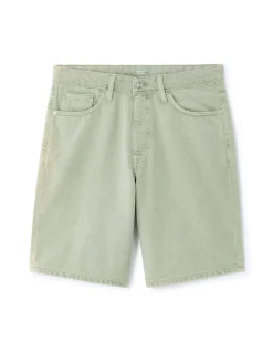 100% katoenen jeansbermuda - lichtgroen