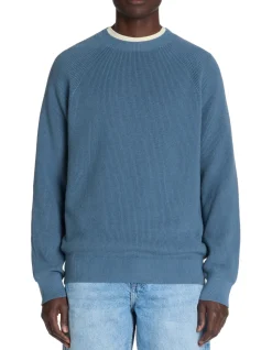 100% katoenen ronde hals trui - blauw