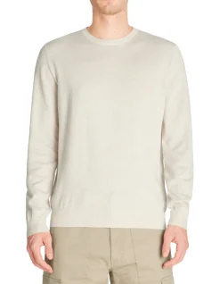 100% katoenen ronde hals trui - lichtbeige