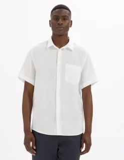 100% linnen hemd regular fit - wit