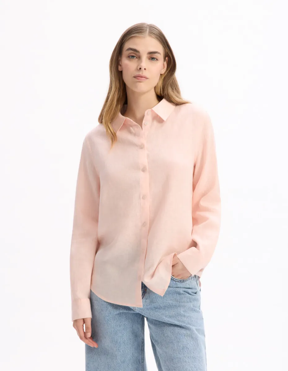 100% linnen overhemd - roze