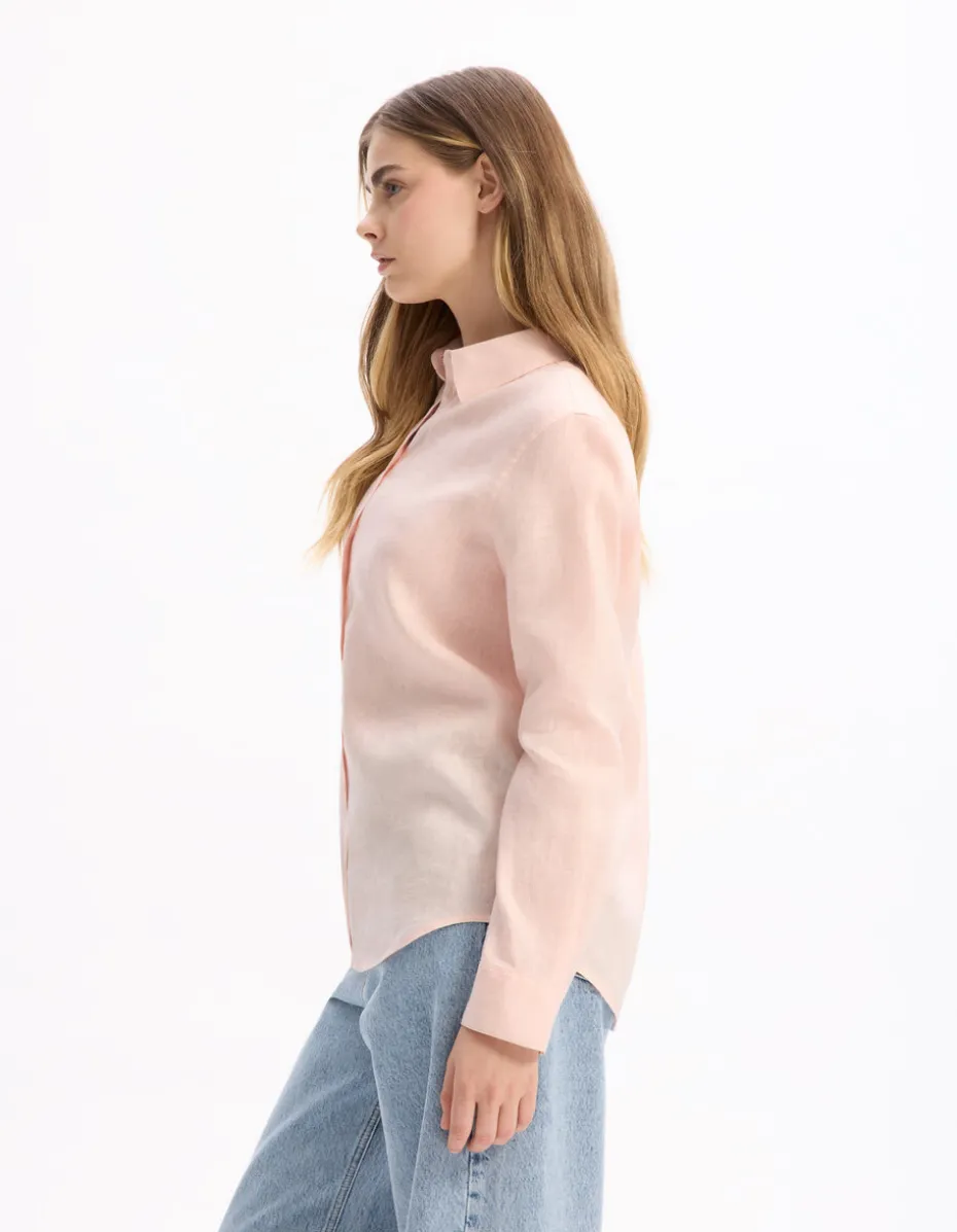 100% linnen overhemd - roze