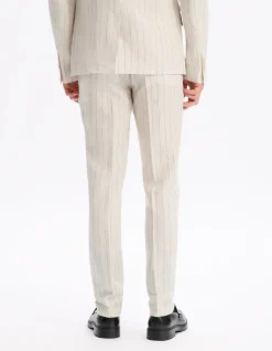 100% linnen slim-fit pantalon - natuurlijk