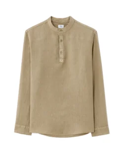 100% linnen tuniek met maokraag - beige