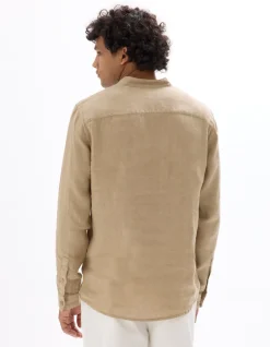 100% linnen tuniek met maokraag - beige