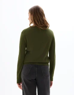 100% Merinowol Rondehals Trui - Groen