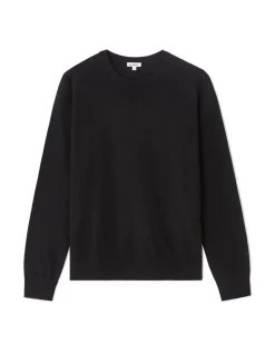 100% merinowol trui met ronde hals - zwart