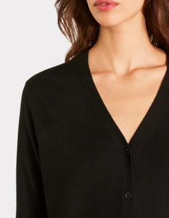 100% merinowol V-hals vest - Zwart