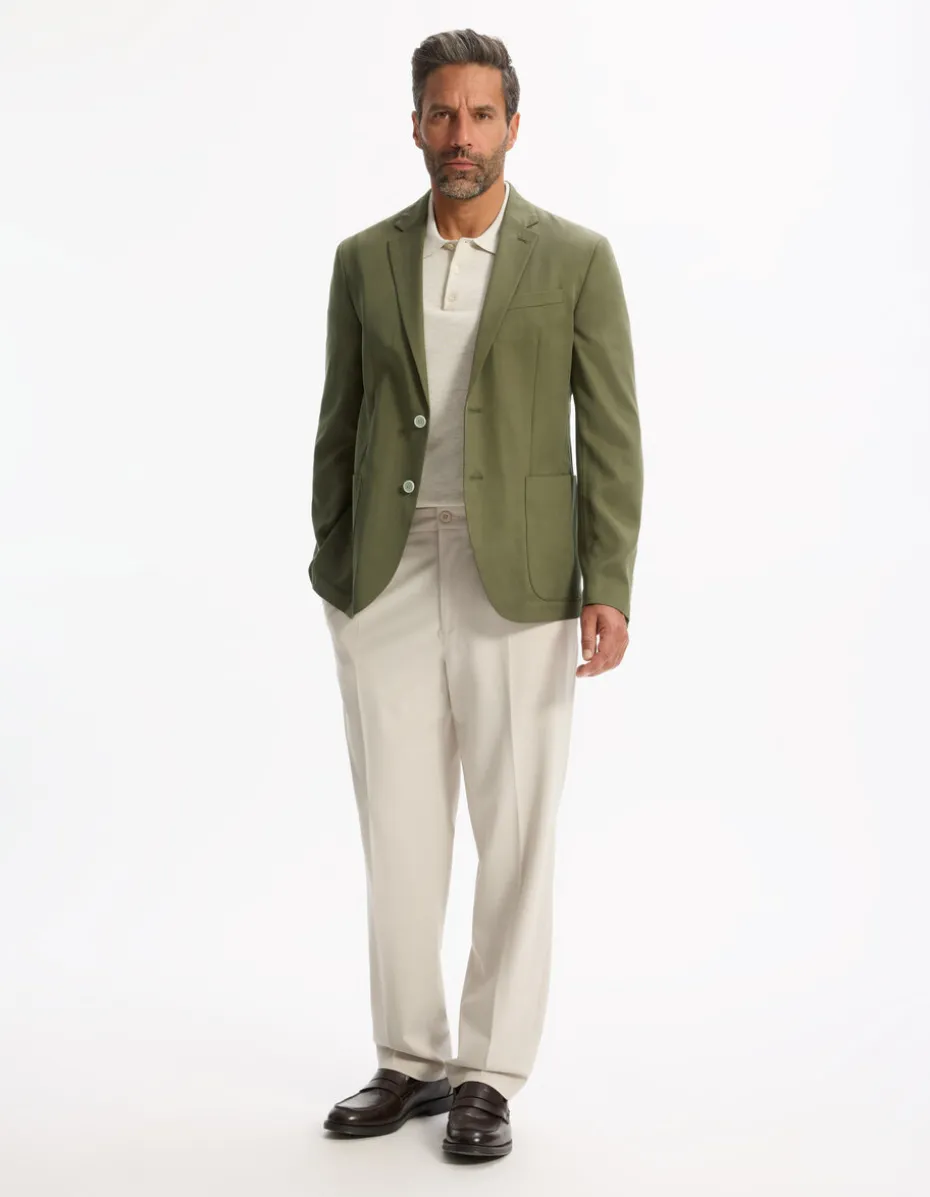 100% tencel slim blazer - kaki