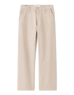 Baggy chino broek 100% katoen - lichtbeige