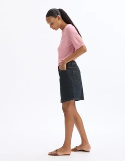 Basic korte denim rok - denim