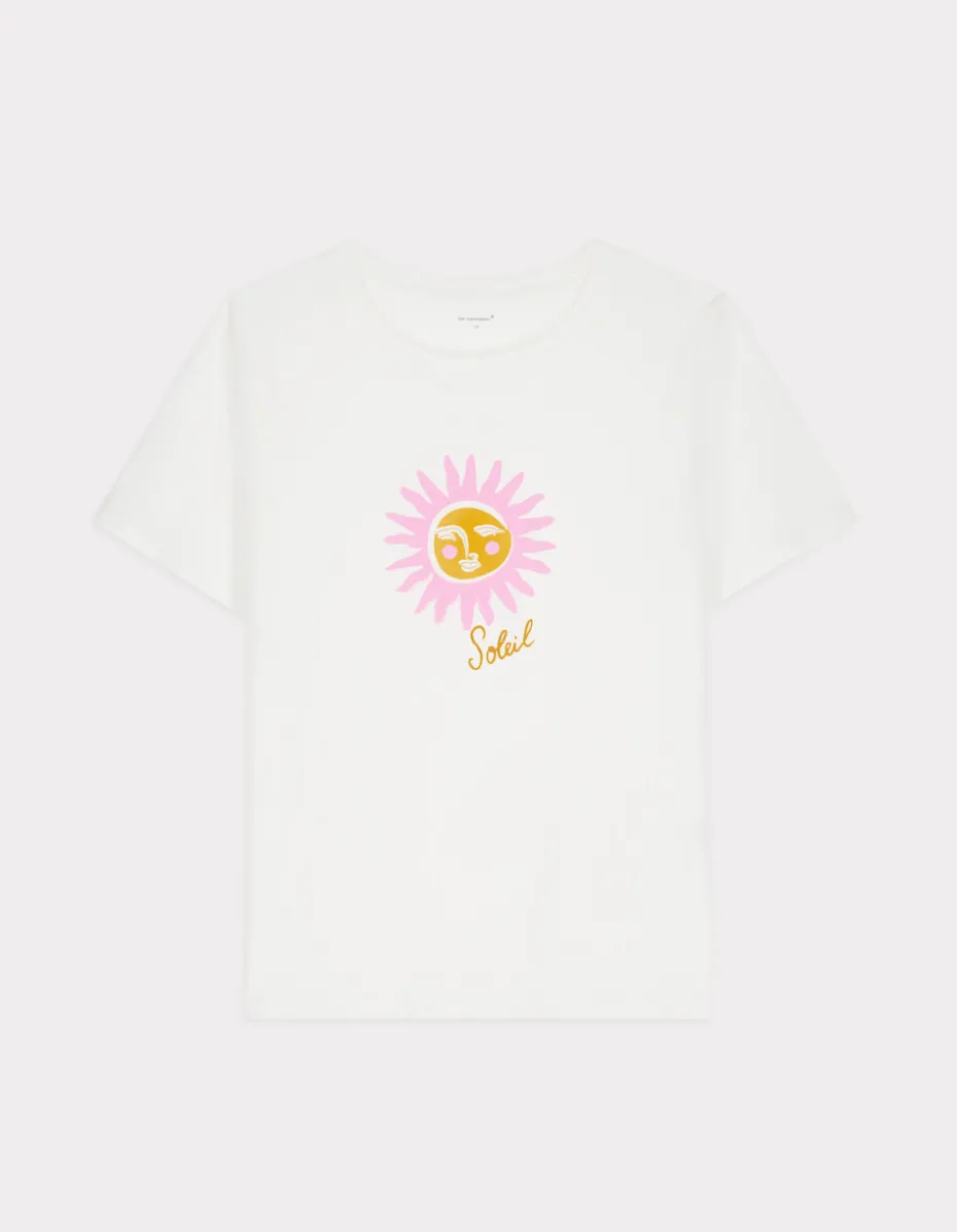 Bedrukt katoenen T-shirt - ecru