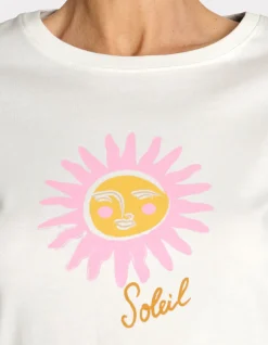 Bedrukt katoenen T-shirt - ecru
