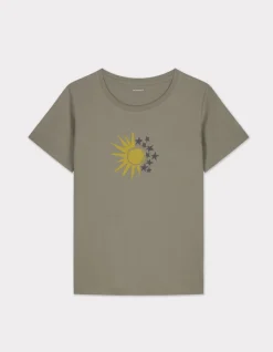 Bedrukt katoenen T-shirt - kaki