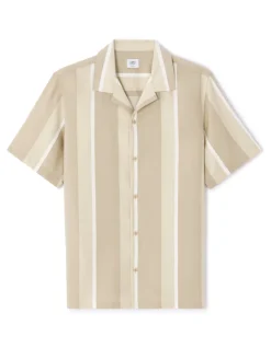 Bedrukte regular fit blouse 100% viscose - beige