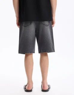 Bermuda baggy en jeans - zwart