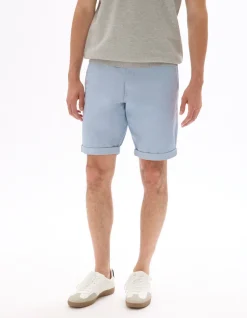 Bermuda chino van stretchkatoen - lichtblauw
