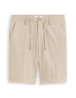 Bermuda in piqué stof - beige