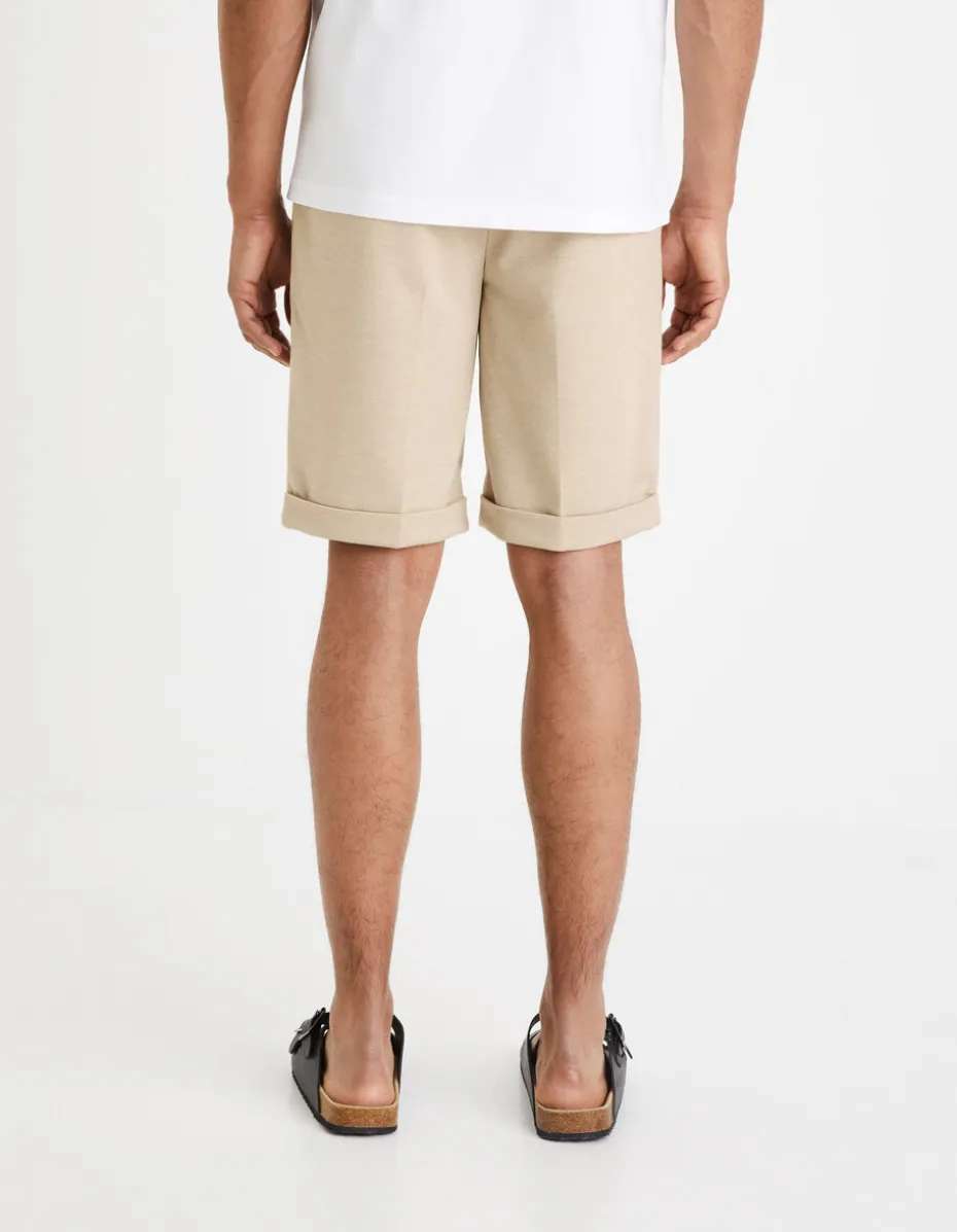 Bermuda in piqué stof - beige