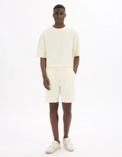 Bermuda in sweatstof katoenmix - ecru