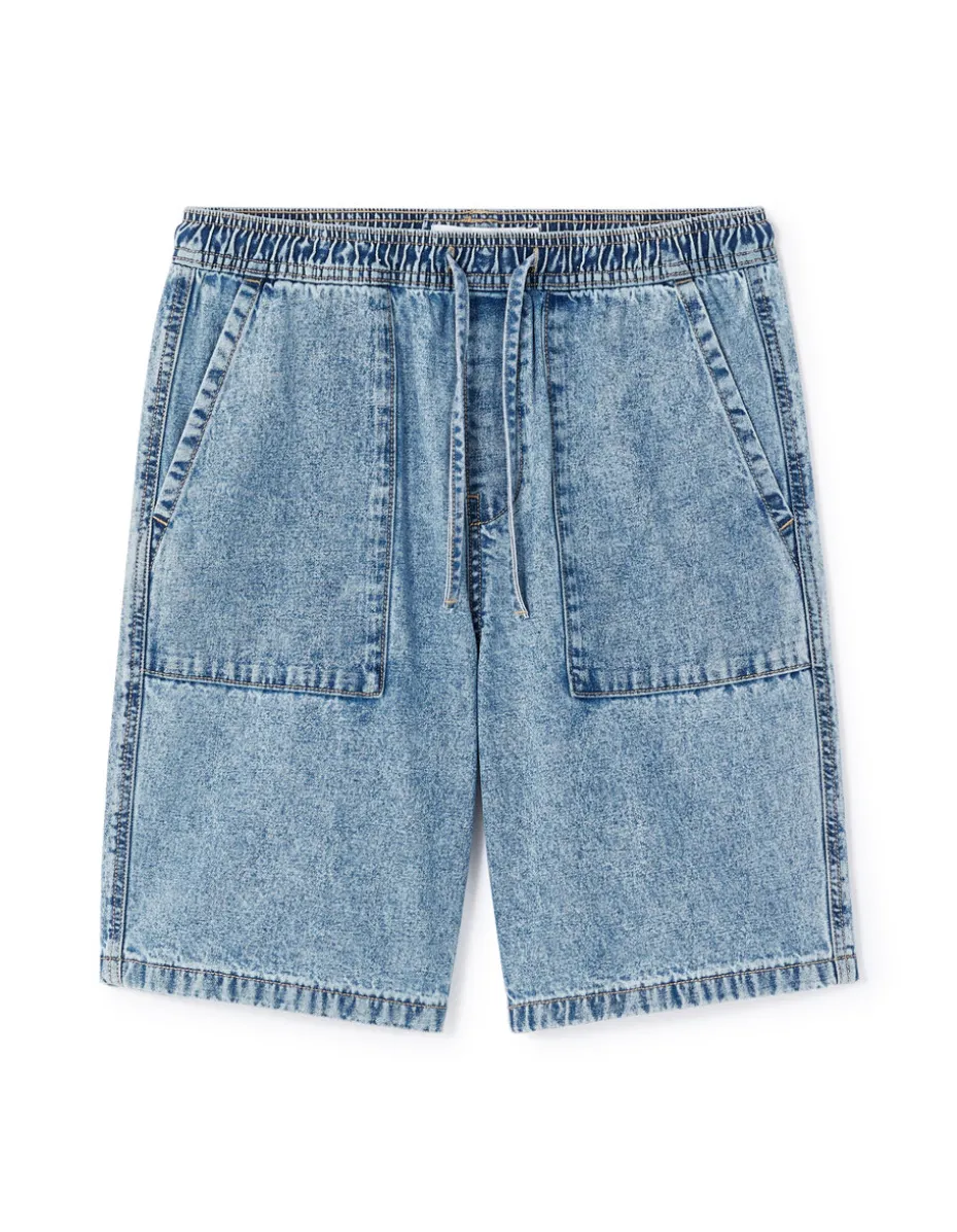 Bermuda recht en jeans - lichtblauw