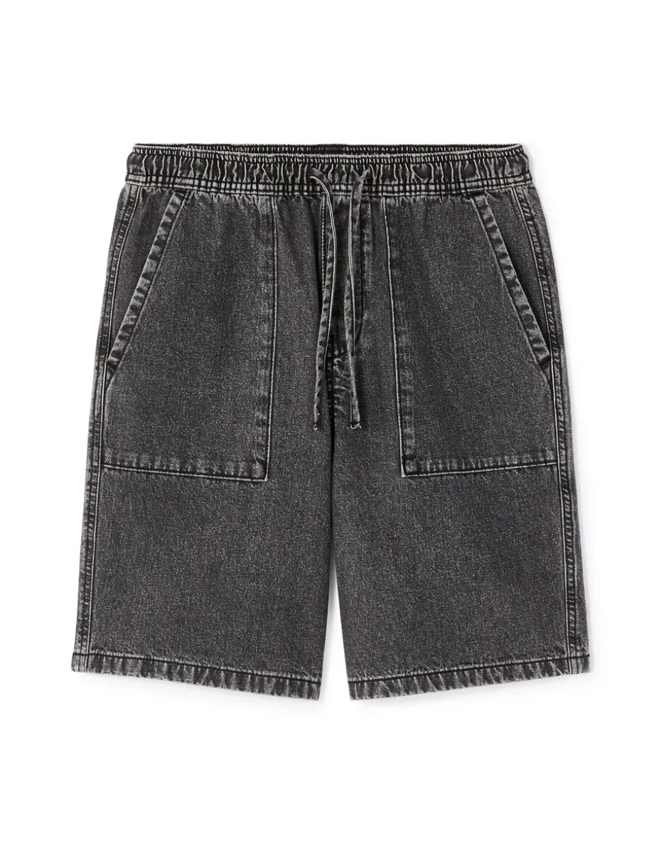 Bermuda recht en jeans - zwart