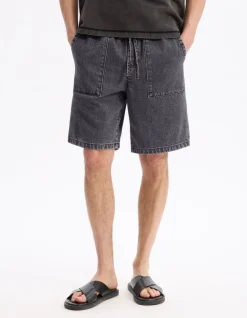 Bermuda recht en jeans - zwart