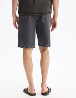 Bermuda recht en jeans - zwart