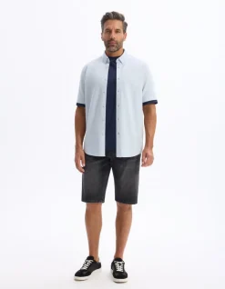 Bermuda recht en jeans - zwart