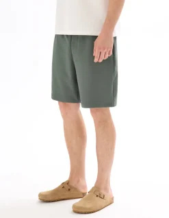 Bermudashorts piqué stretch - middengroen