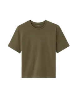 Biologisch katoenen T-shirt met ronde hals - Kaki