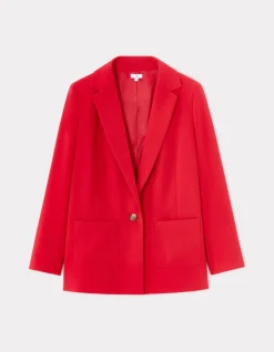 Blazer met opgestikte zakken - rood