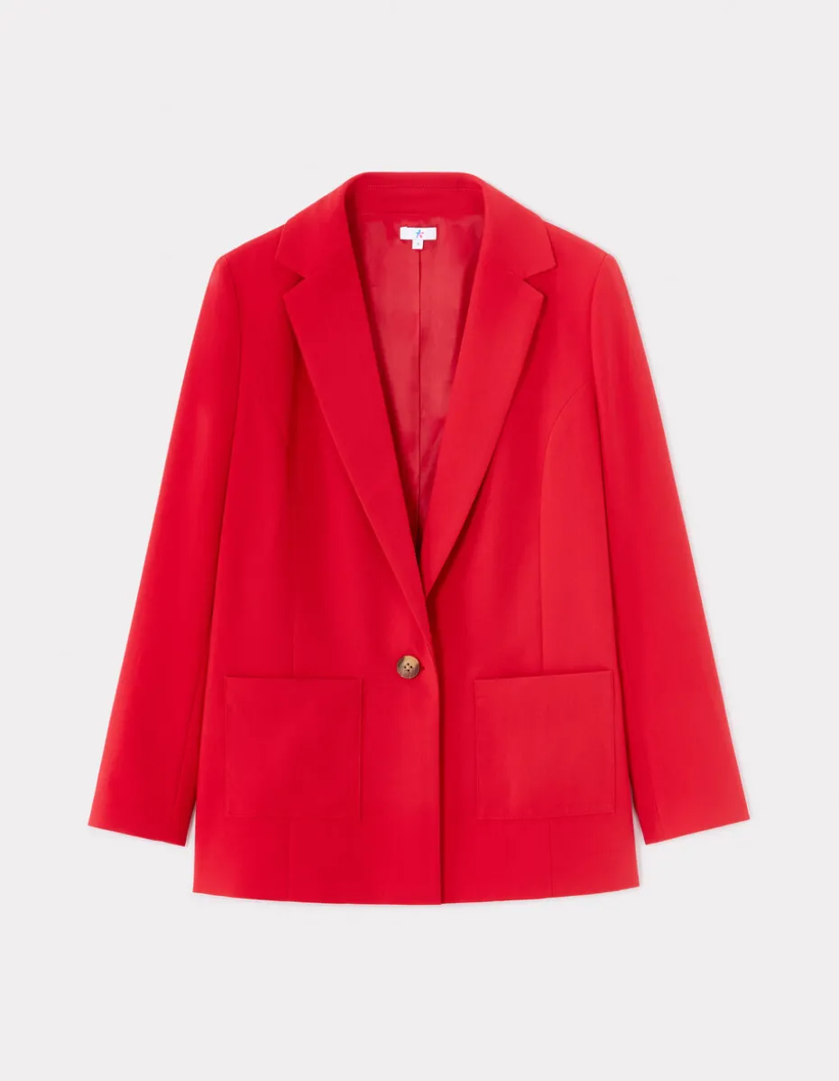 Blazer met opgestikte zakken - rood
