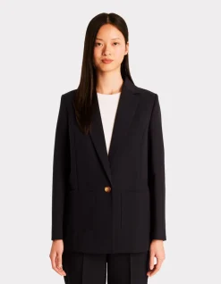 Blazer met opgestikte zakken - marineblauw