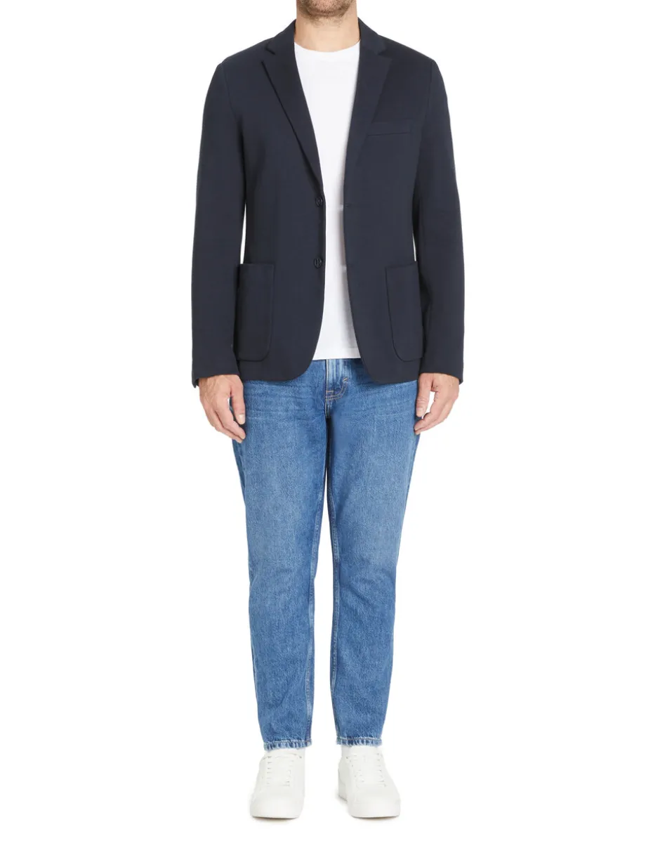 Blazer slim - marineblauw