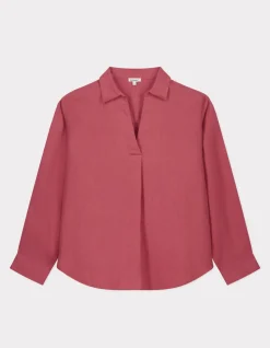 Blouse van 100% linnen - Roze