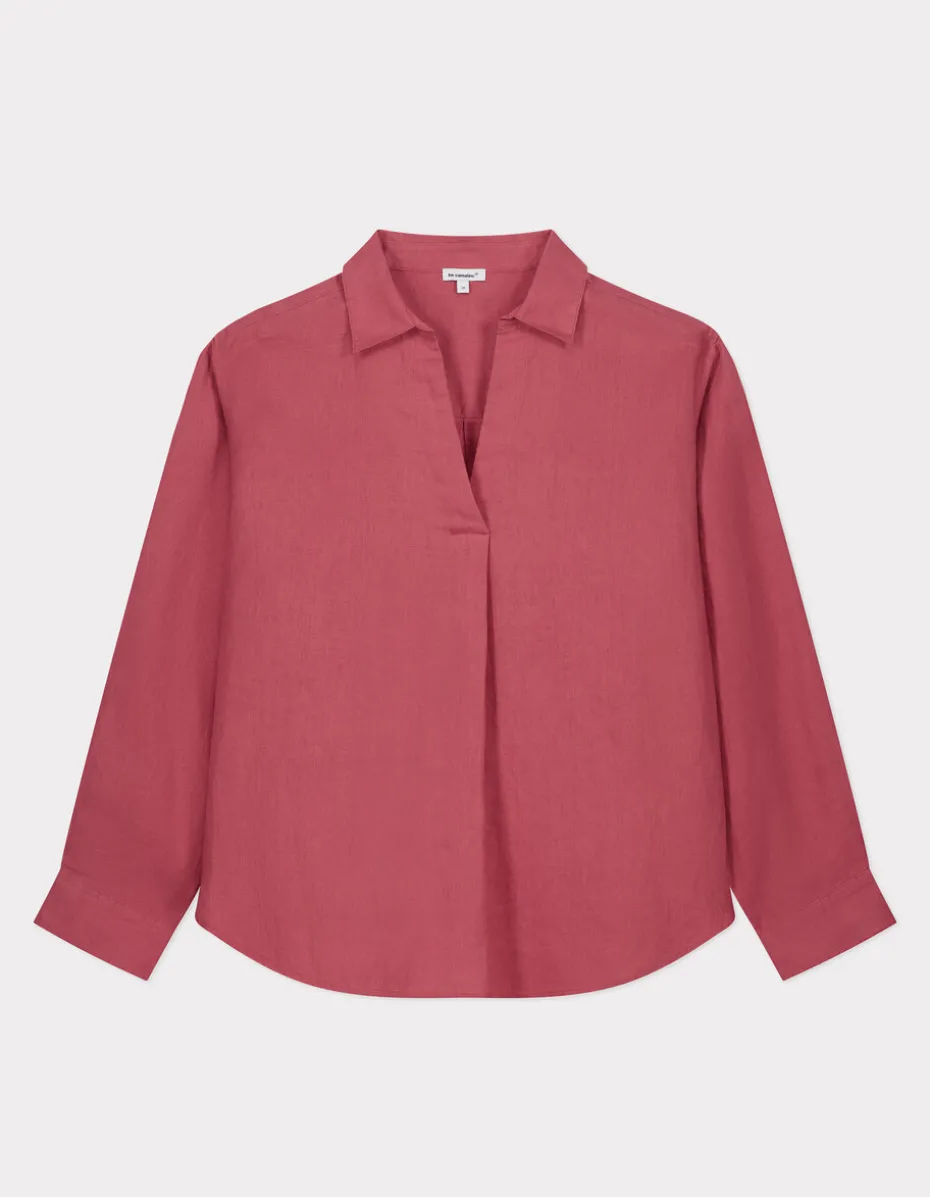 Blouse van 100% linnen - Roze