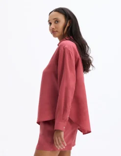 Blouse van 100% linnen - Roze