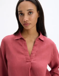 Blouse van 100% linnen - Roze