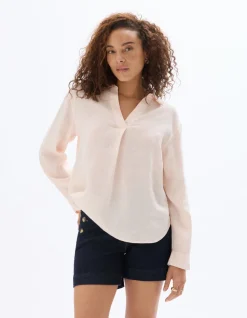 Blouse van 100% linnen - Roze