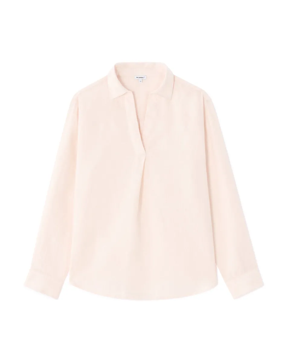 Blouse van 100% linnen - Roze