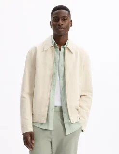 Blouson met overhemdkraag - ecru