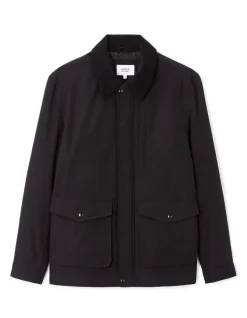 Blouson met overhemdkraag - zwart