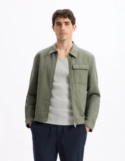 Blouson met overhemdkraag - groen