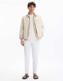 Blouson met overhemdkraag - ecru