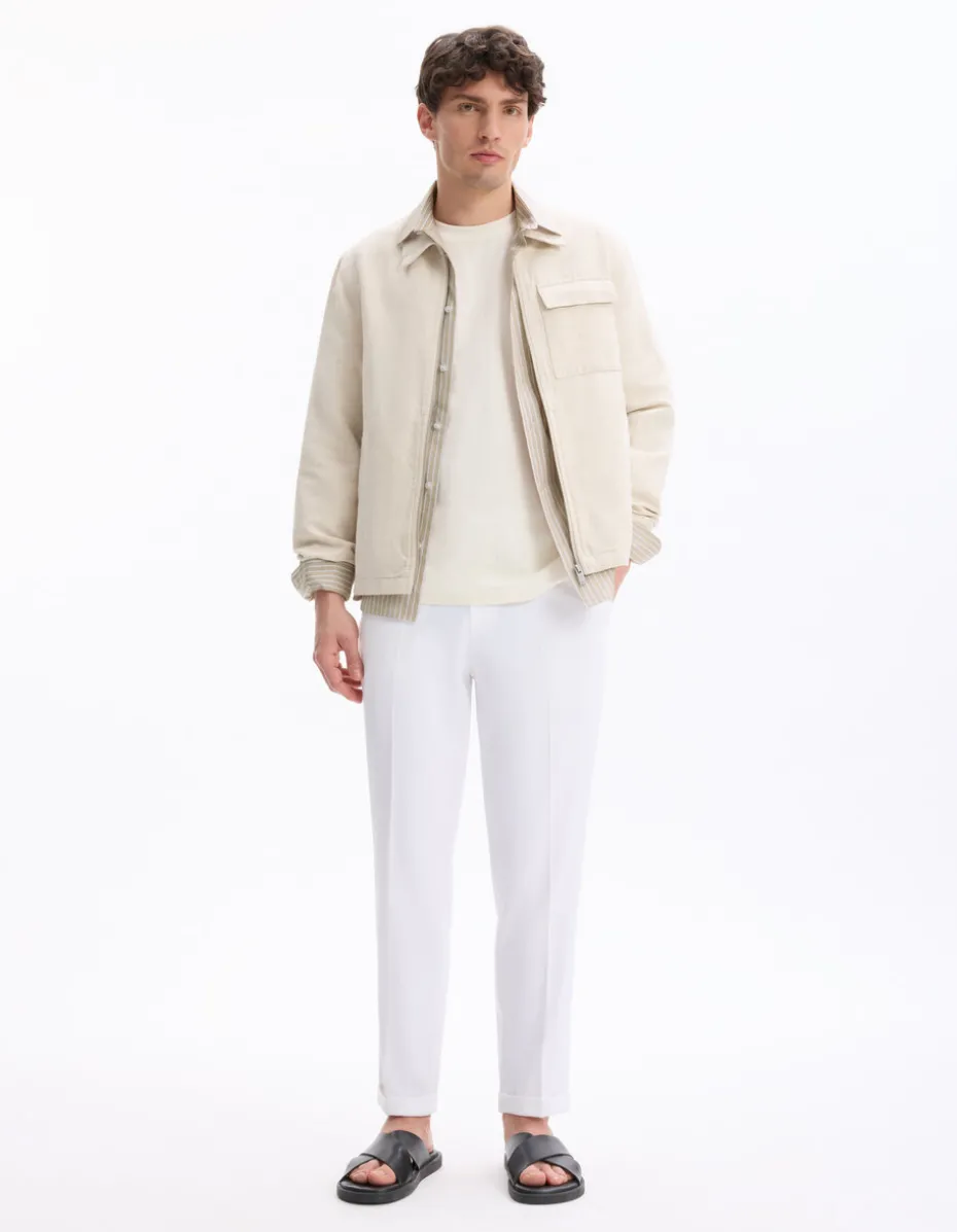 Blouson met overhemdkraag - ecru