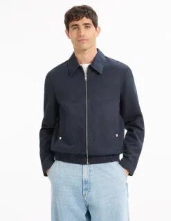 Blouson met overhemdkraag - marine