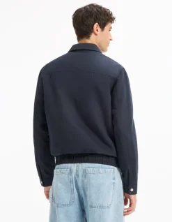 Blouson met overhemdkraag - marine