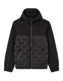 Blouson met vaste capuchon - zwart